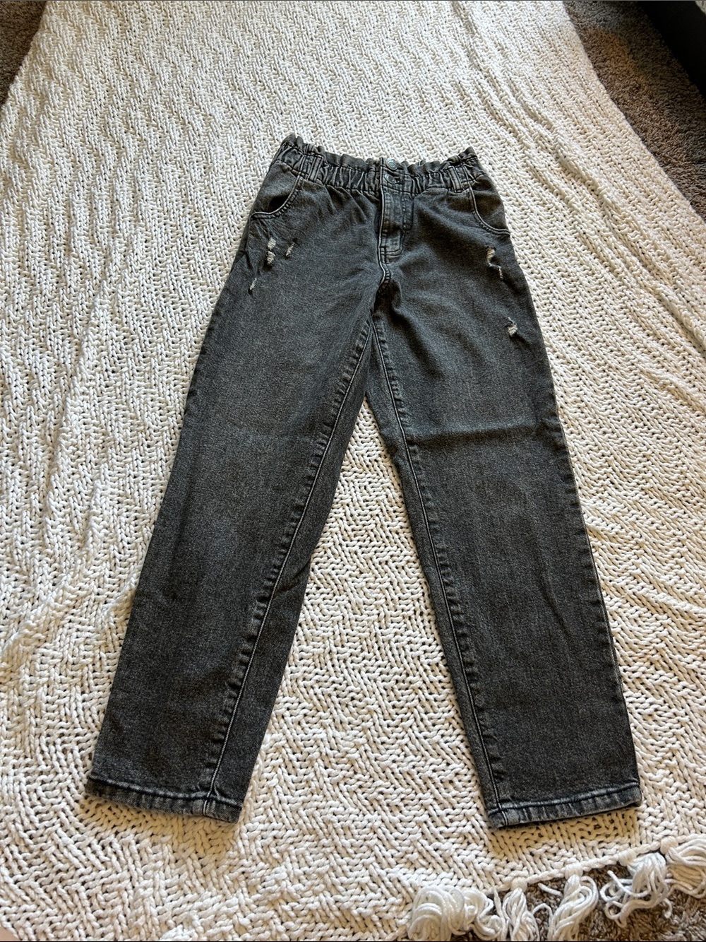 SO Black and Cream High-Rise Mom Jeans